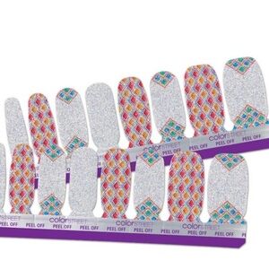 Color Street Pinball Queen Carnival Silver Glitter Retired Nail Polish Strips